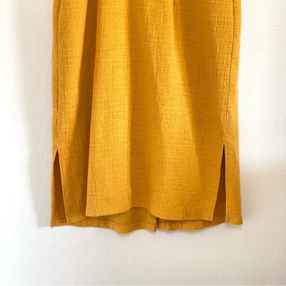 Madewell Texture & Thread Button Front Rank Dress Tungsten Glow Yellow Medium - Picture 10 of 16